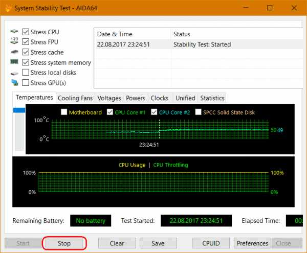 В стресс тесте aida64 процессор греется до 100 градусов